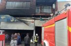 آتش‌سوزی مغازه تعمیرگاه مکانیکی روبروی ایران‌خودرو