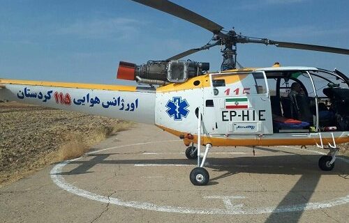 انتقال کودک مصدوم مریوانی توسط بالگرد اورژانس هوایی دانشگاه علوم پزشکی کردستان