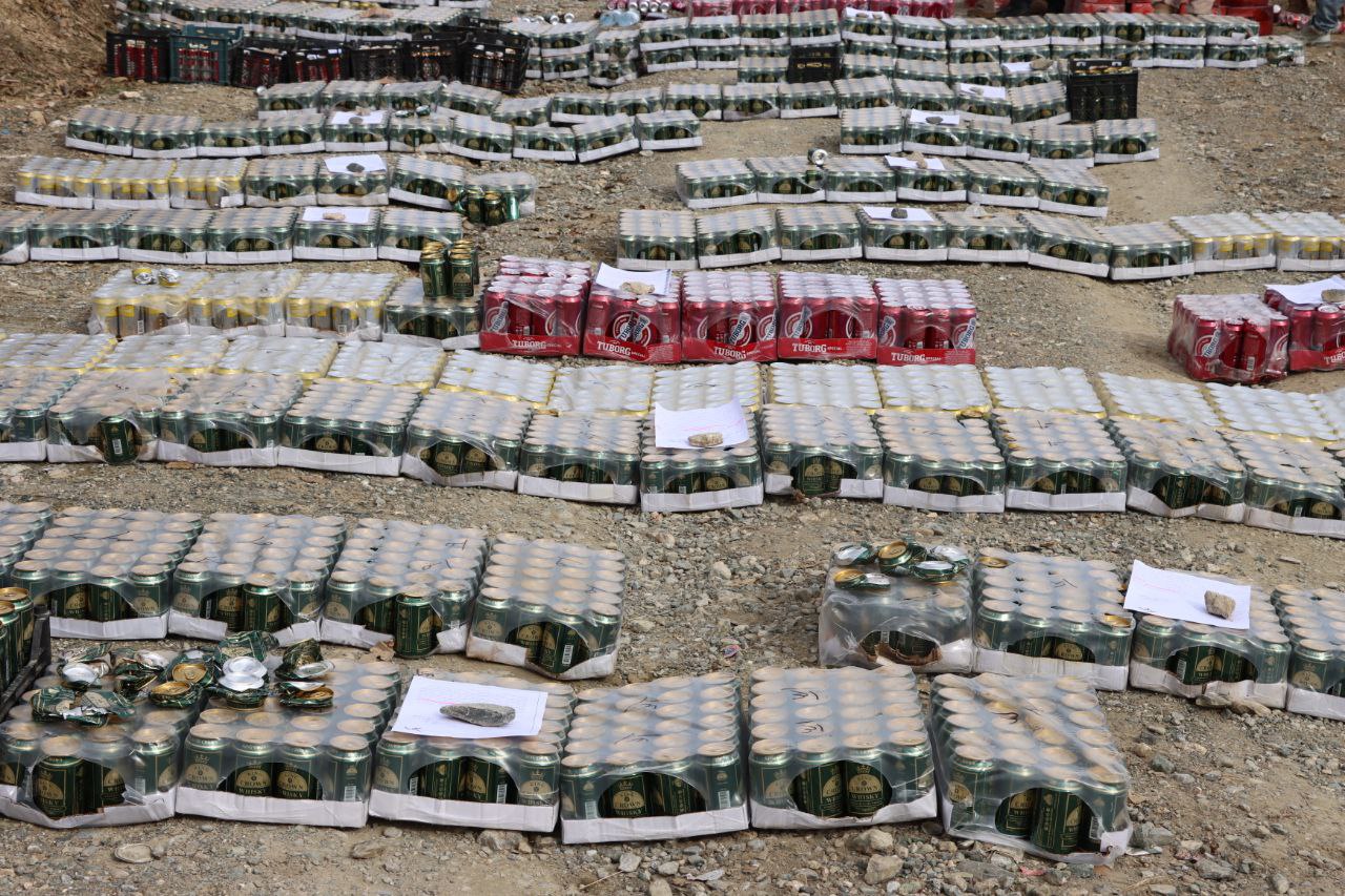 بیش از ۴۰هزار لیتر مشروبات الکلی در نوار مرزی مریوان منهدم گردید