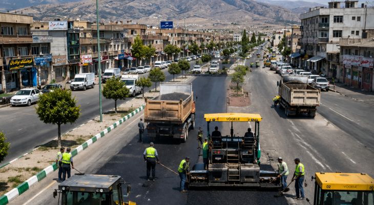 عملیات آسفالت بلوار کردستان کانیدینار آغاز شد عملیات آسفالت بلوار کردستان کانیدینار آغاز شد