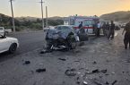نجات ۵ مصدوم در پی تصادف شدید دو خودرو در مریوان